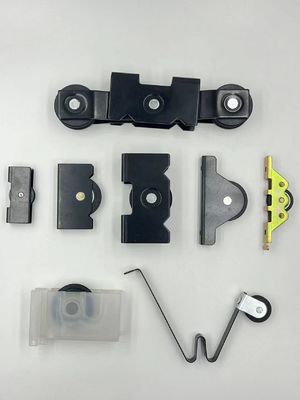 কাস্টম অ্যালুমিনিয়াম দরজা আনুষাঙ্গিক কালো ফ্রেম সঙ্গে স্লাইডিং দরজা এবং উইন্ডো রোলার